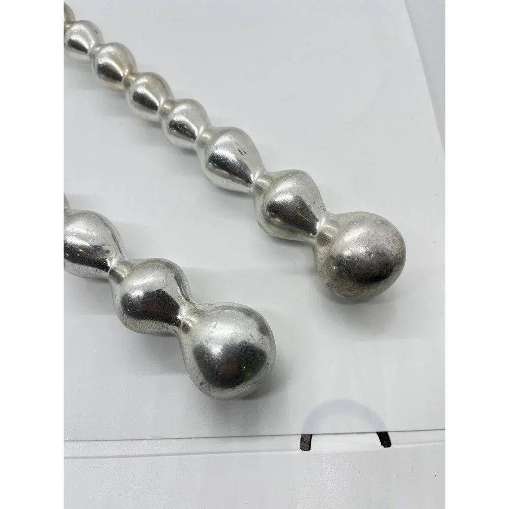 Deco aluminum Beaded SALAD SERVING Fork Spoon Silverware Serving Set 13